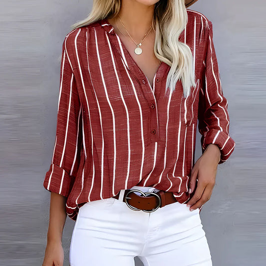 Vashni - Trendy gestreepte damesblouse