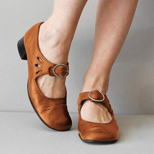 Amey - Vintage schoenen met ronde neus