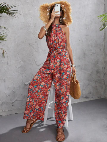 Hattie - Halter-jumpsuit met bloemen