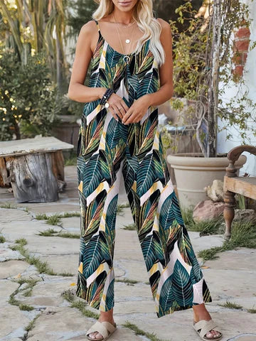 Greta - Mouwloze jumpsuit met print