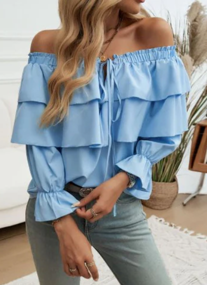 Loretta - Off-the-shoulder top met volants