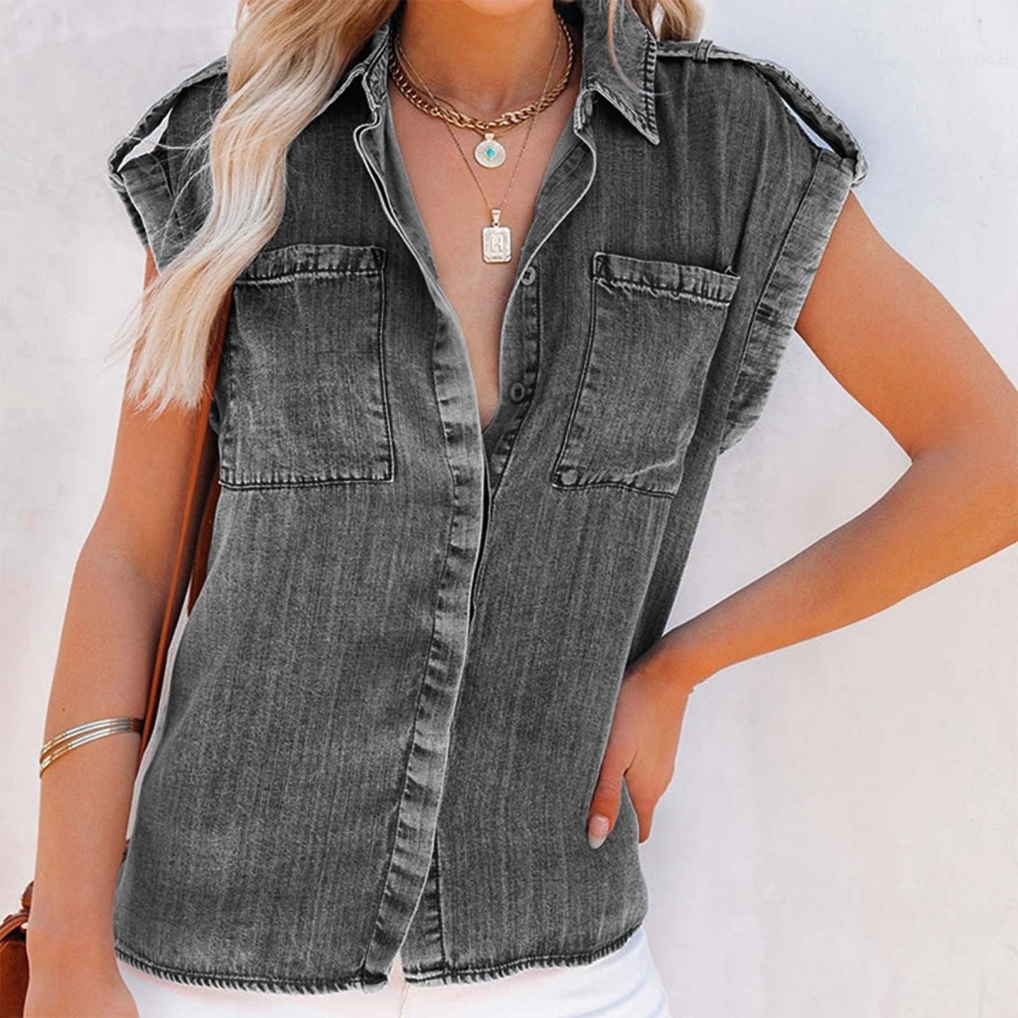 Claire - Casual denim topje