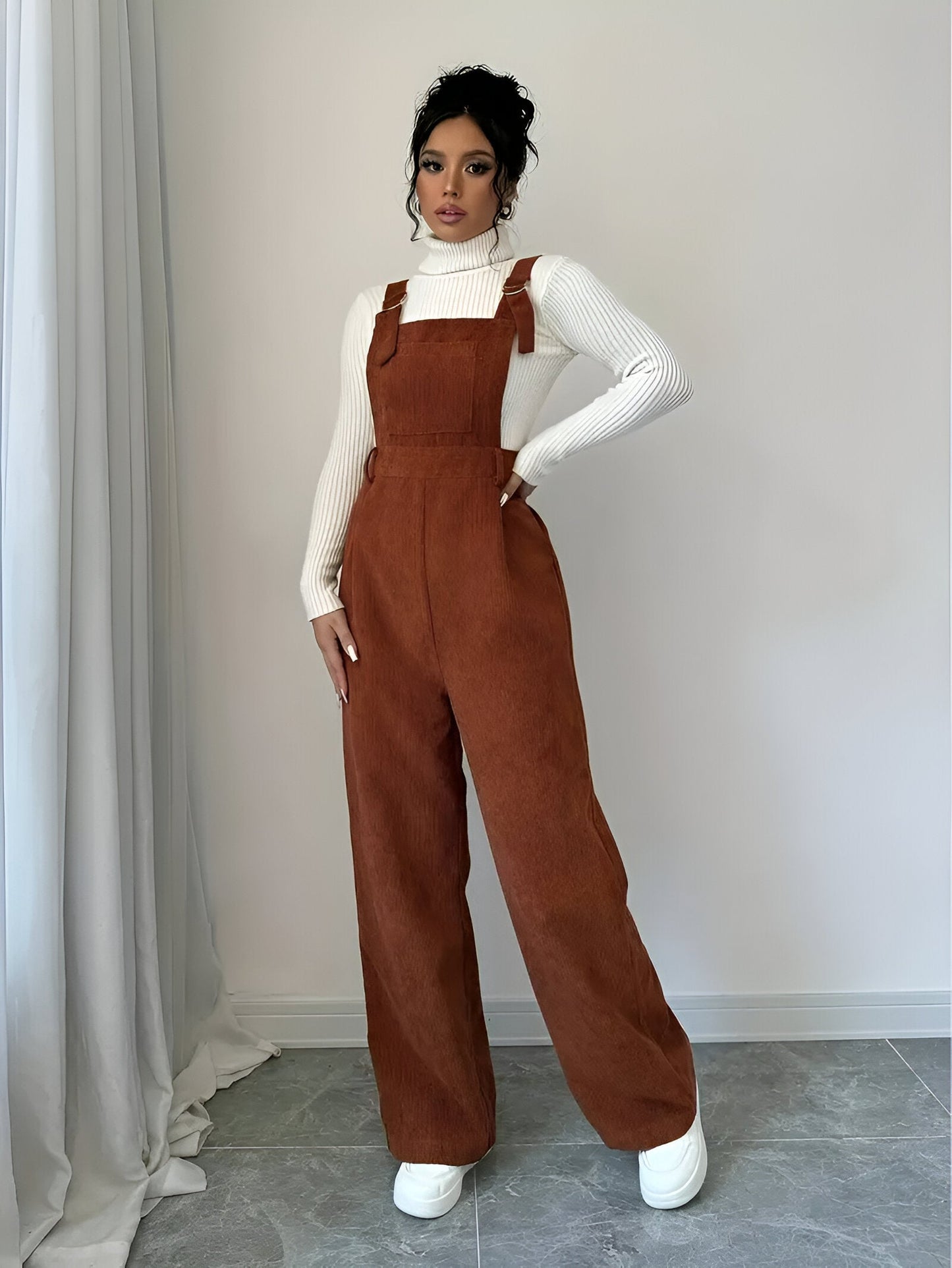 Aurette | Casual corduroy jumpsuit met knoopdetails