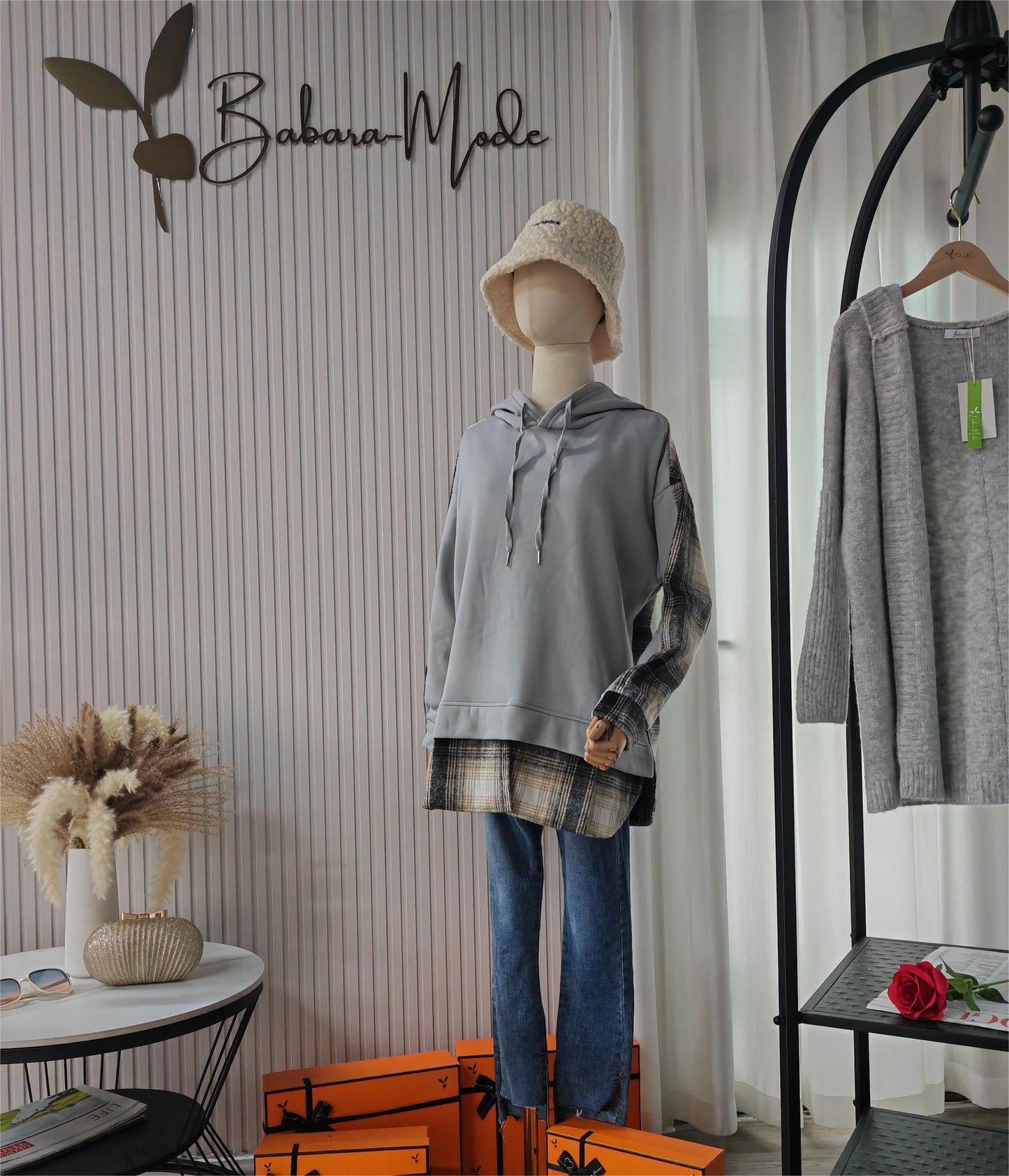 April - Comfortabel patchwork sweatshirt met lange mouwen