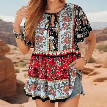 Anastasia - Boho bloemenblouse