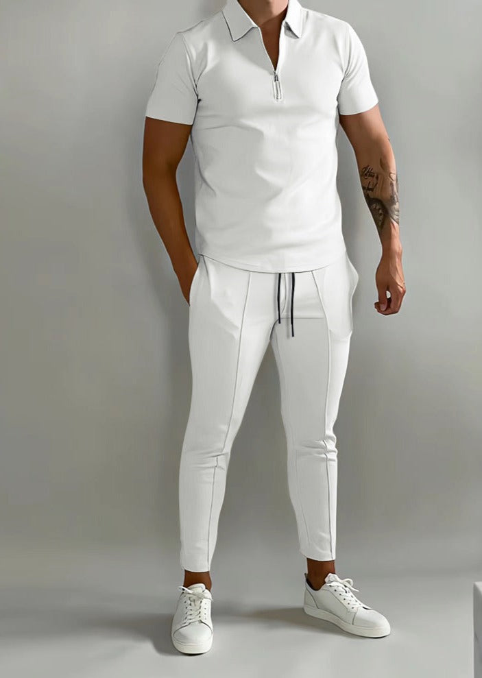 Luxe 2-delige heren set met polo en jogger