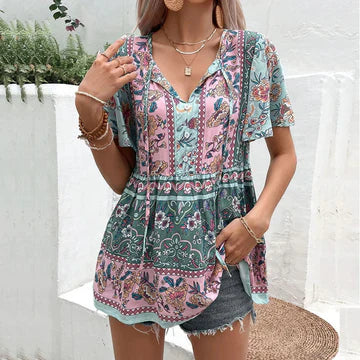 Anastasia - Boho bloemenblouse