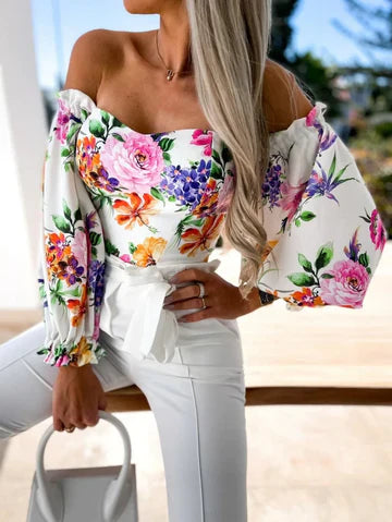 Callie - Gebloemde blouses off-the-shoulder