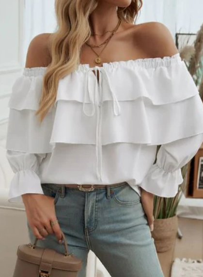 Loretta - Off-the-shoulder top met volants