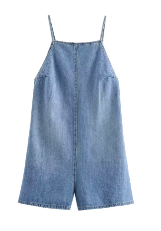 Viktoria - Jumpsuit met denim broekbandje