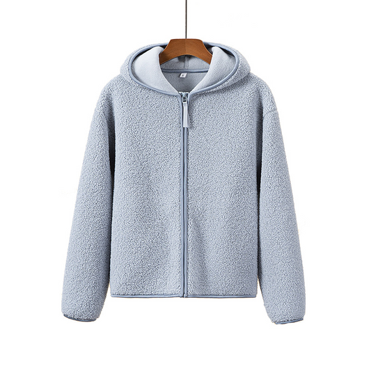 Ella - Jasje met Capuchon, Ritssluiting en Zachte Sherpa Stof, Fleece Vest