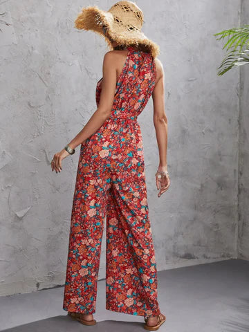 Hattie - Halter-jumpsuit met bloemen