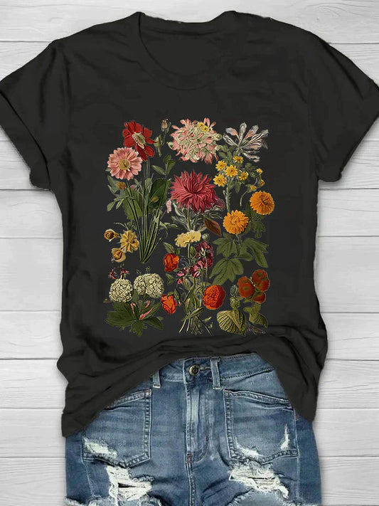 Lorelei - Vintage dames t-shirt met bloemenprint