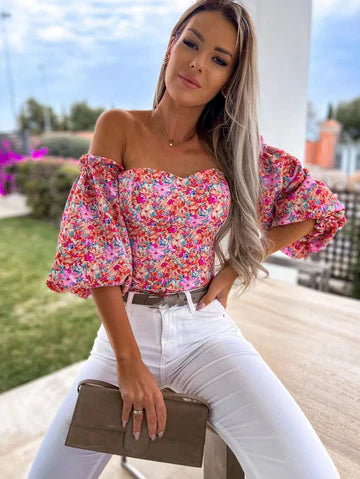 Callie - Gebloemde blouses off-the-shoulder