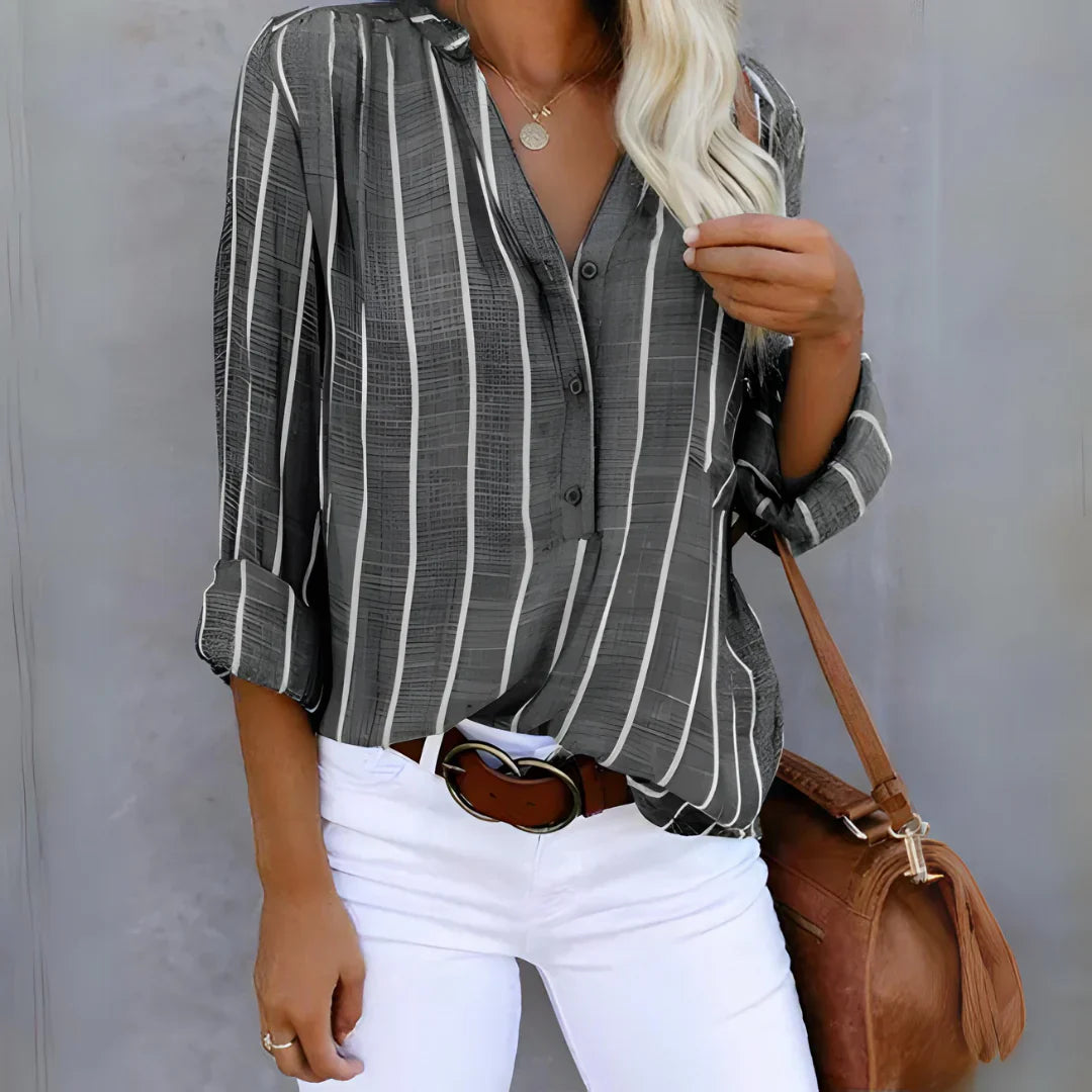 Vashni - Trendy gestreepte damesblouse