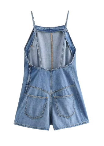 Viktoria - Jumpsuit met denim broekbandje