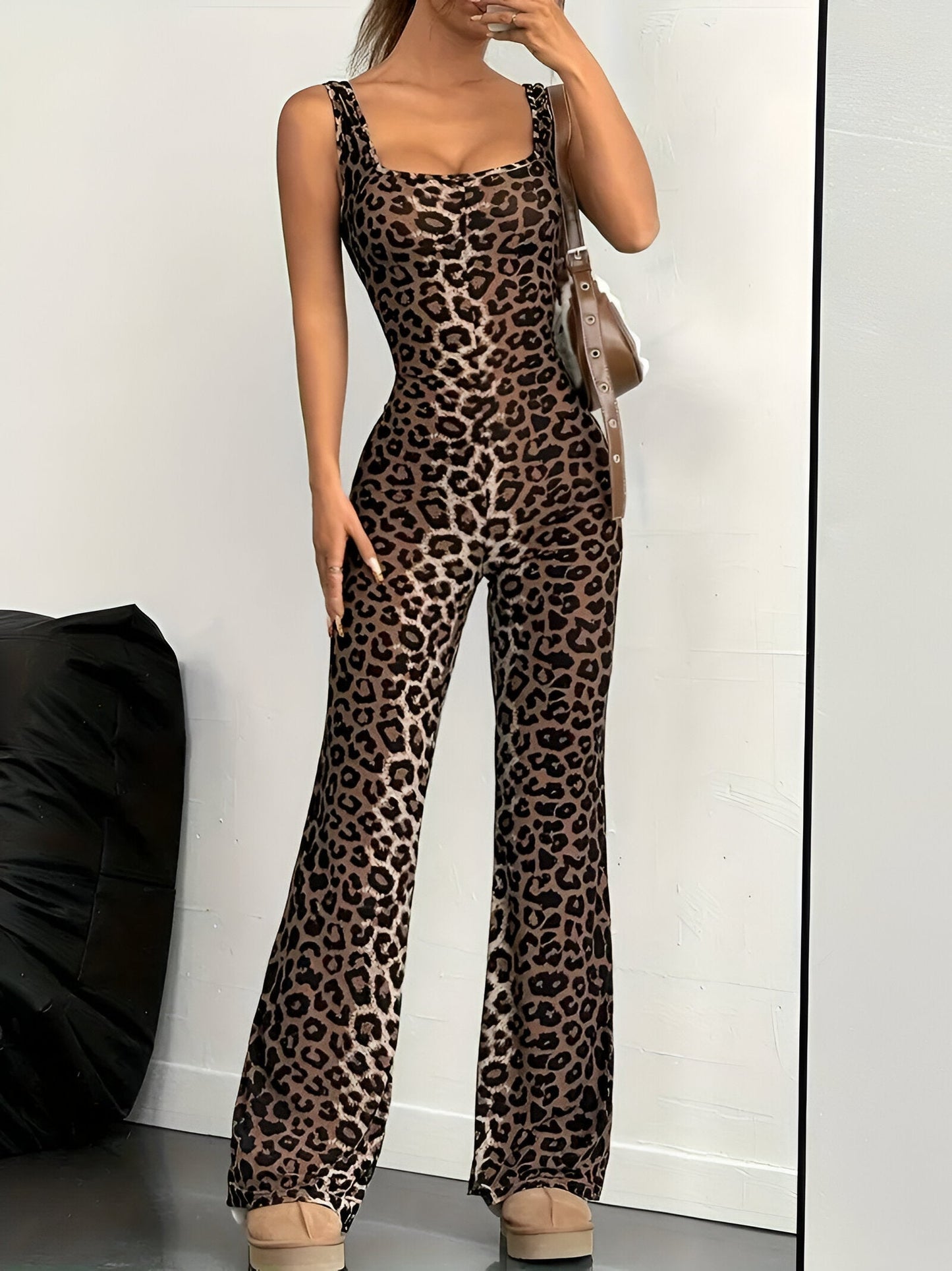 Bogdana | Elegante jumpsuit met luipaardprint Jumpsuit met luipaardprint