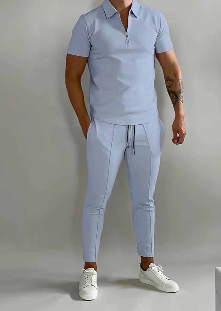 Luxe 2-delige heren set met polo en jogger