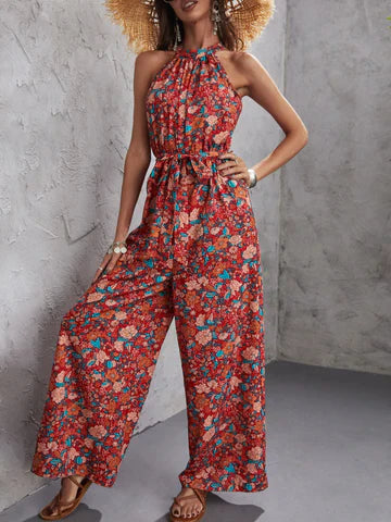 Hattie - Halter-jumpsuit met bloemen