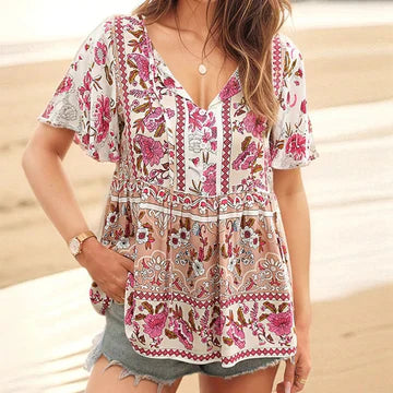 Anastasia - Boho bloemenblouse