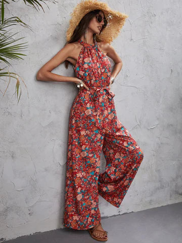 Hattie - Halter-jumpsuit met bloemen