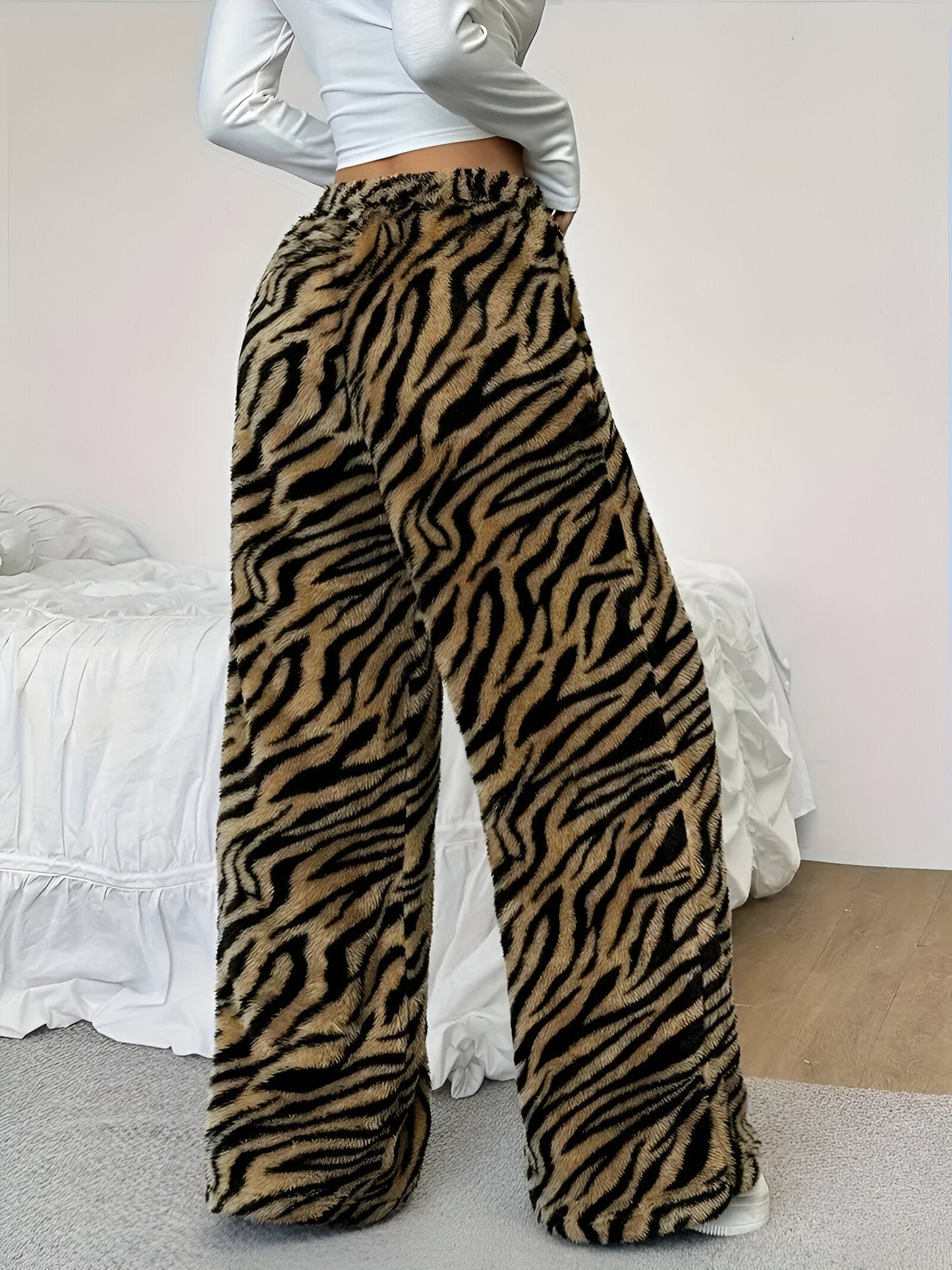 Hedvika | Elegante wijde broek met zebraprint voor dames