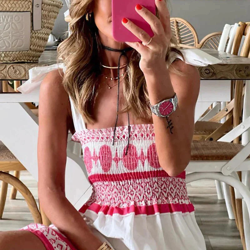 Nelli - Roze boho jurk