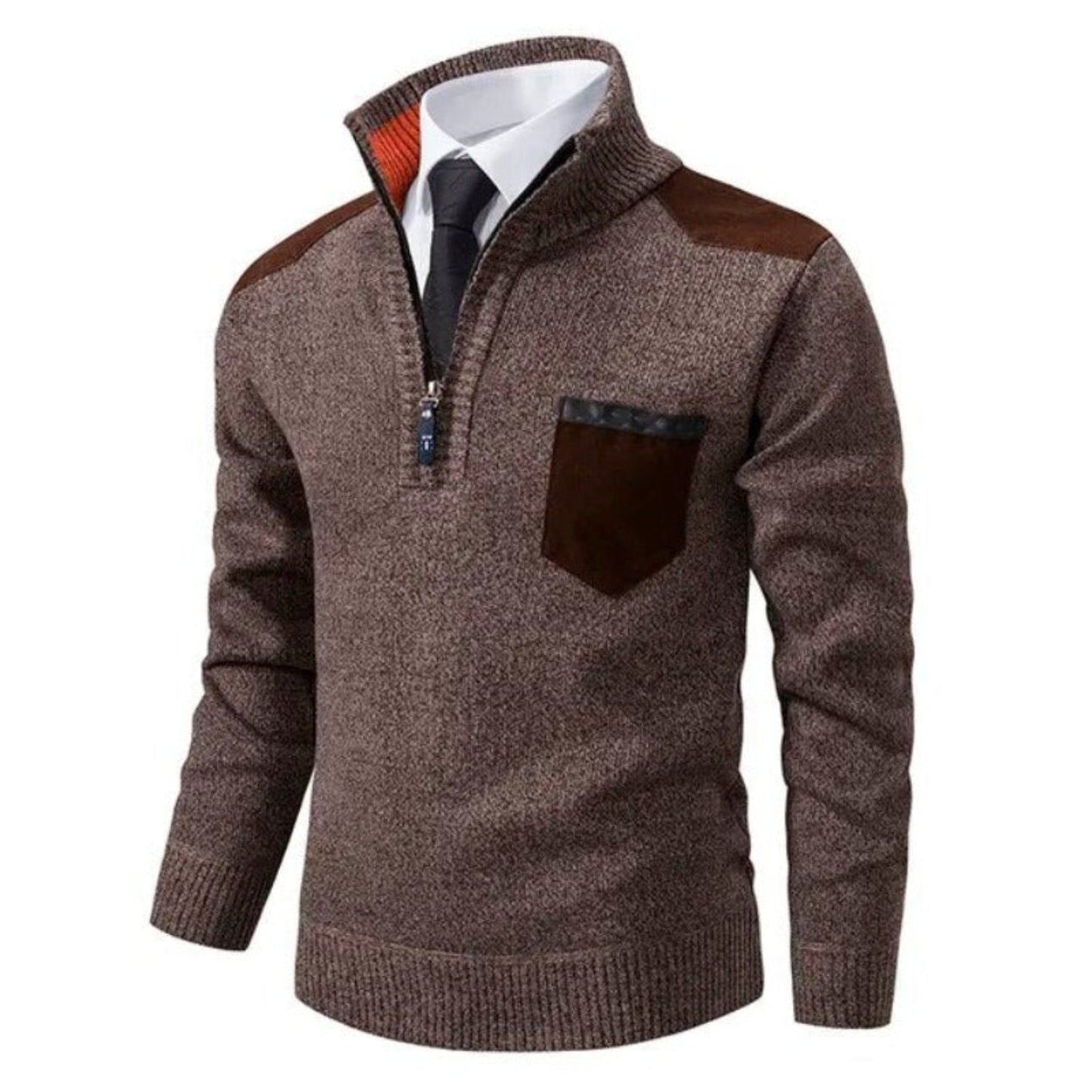 Mason - Heren Pullover Met Halve Rits