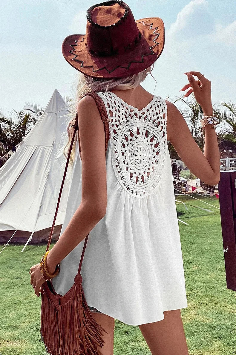 Caroline - Mouwloze boho top