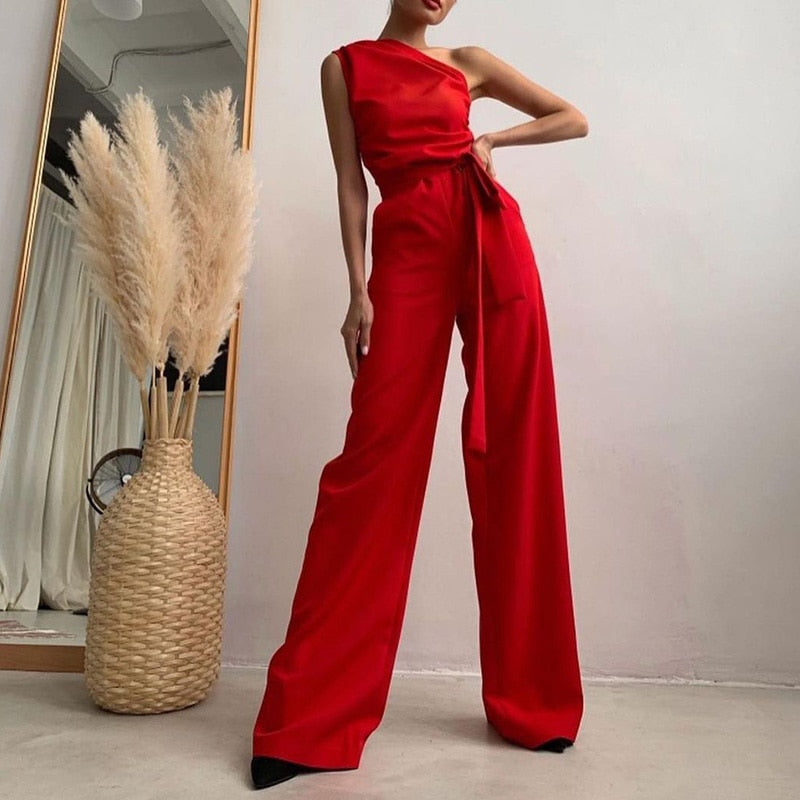 One shoulder jumpsuit