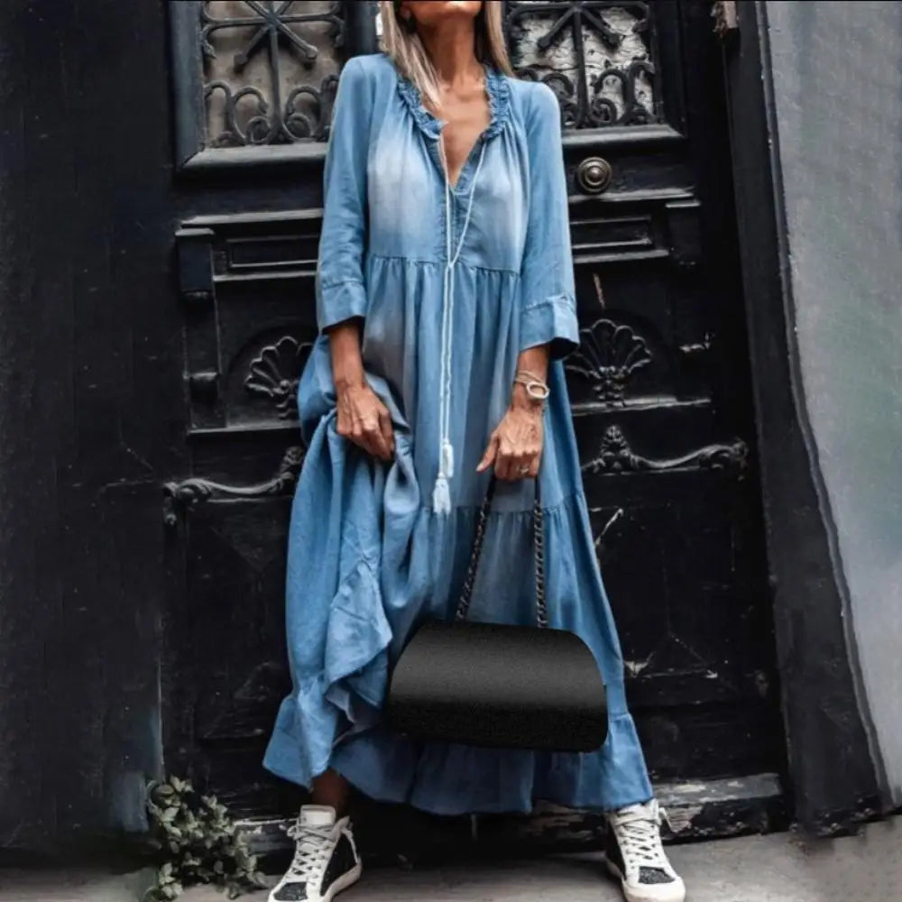 Abe - Denim maxi jurk