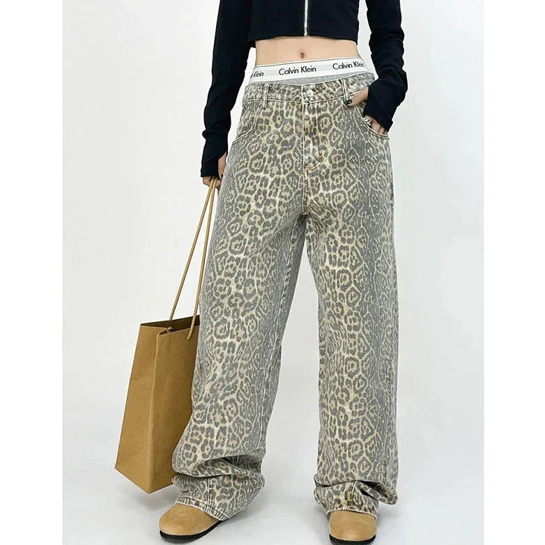 Gilda - Retro broek met luipaardprint