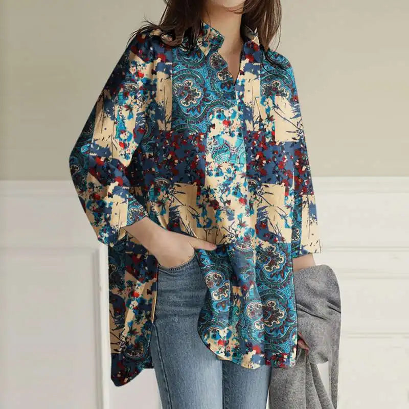 Vivian - Blouse met vintageprint