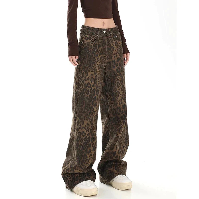 Gilda - Retro broek met luipaardprint