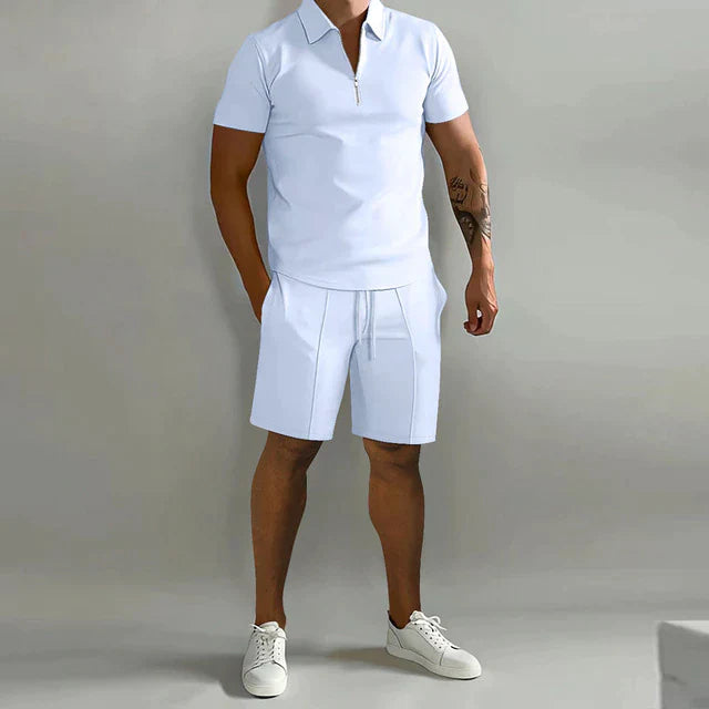 Lorenzo Tweedelige set | Luxe polo en short zomerset voor heren