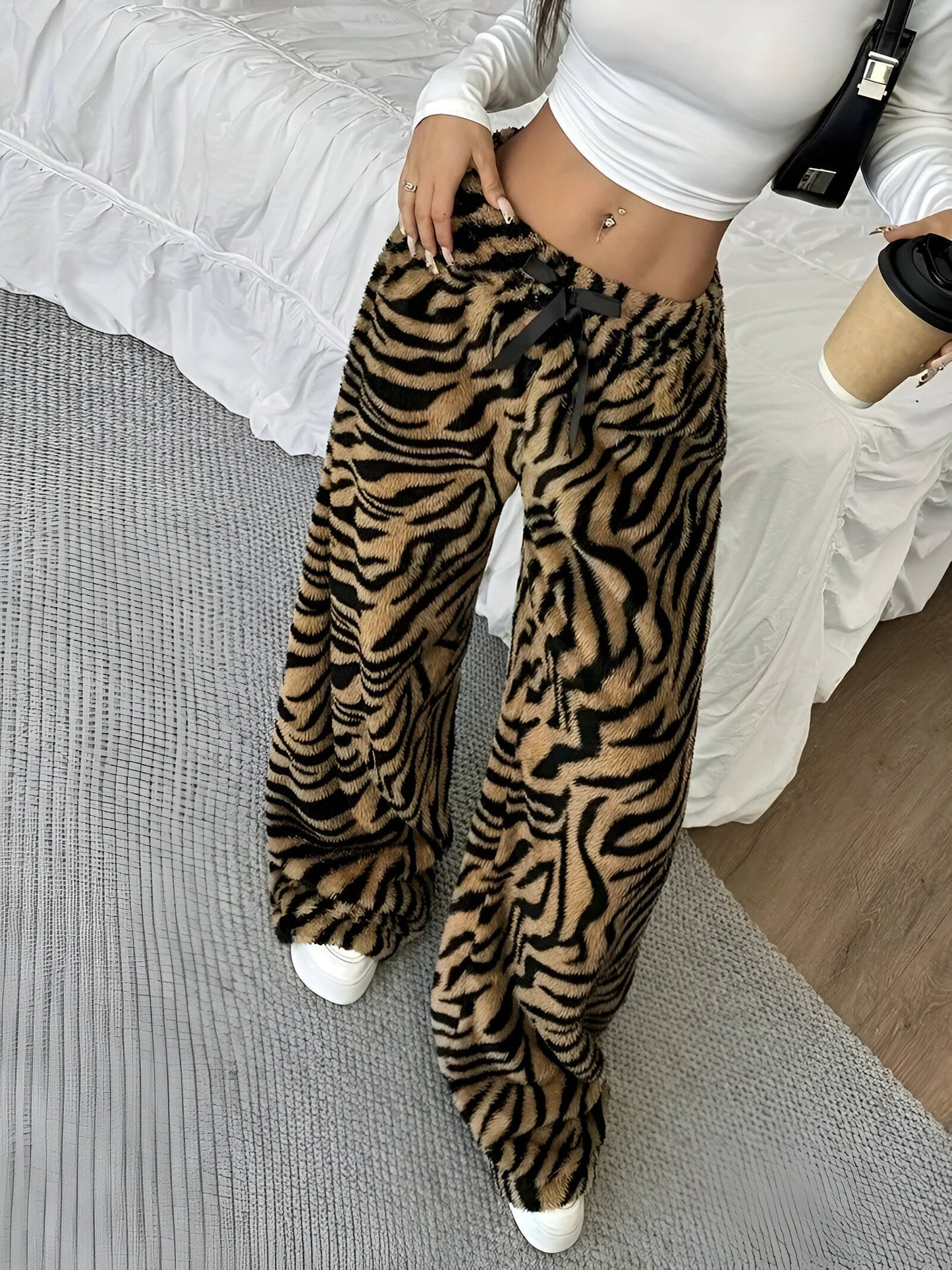 Hedvika | Elegante wijde broek met zebraprint voor dames