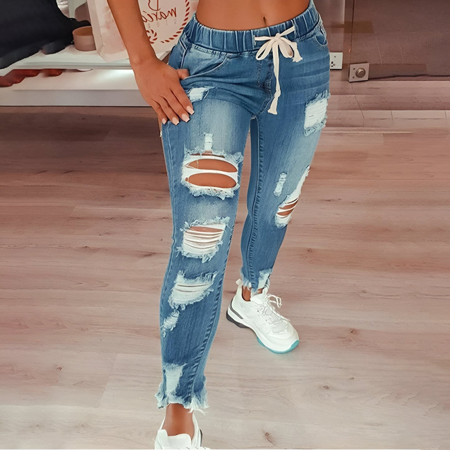 Isolde | Vintage distressed jeans met hoge taille