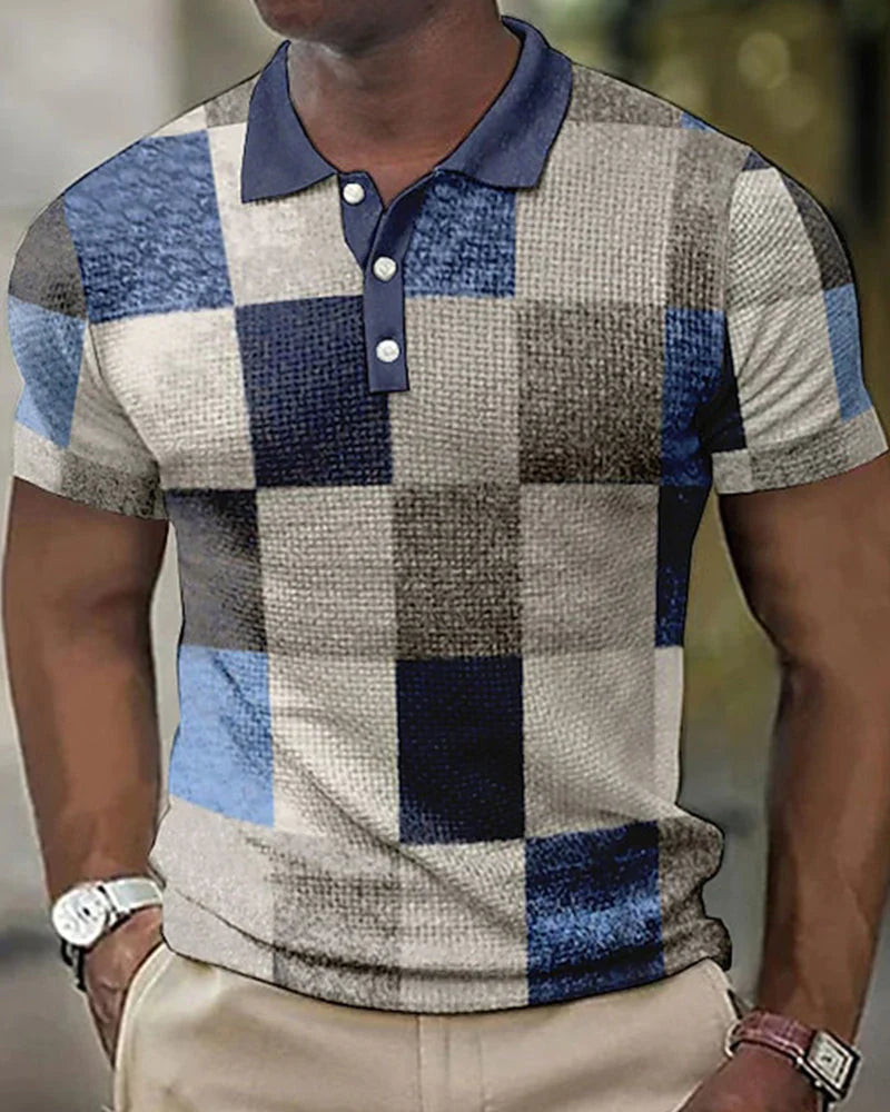 Kevin | Polo met geruite print